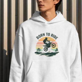 Retro Sunset Dirt Bike Rider Sweatshirt for Bikers パーカ