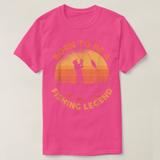 Retro Sunset Fisherman Silhouette Tシャツ (デザイン正面)