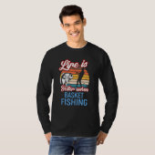 Retro Sunset Fishing  When Basket Fishing Tシャツ (正面フル)