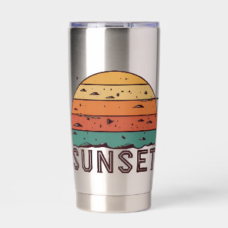 Retro Sunset Horizon Graphic Mug' 保温保冷タンブラー