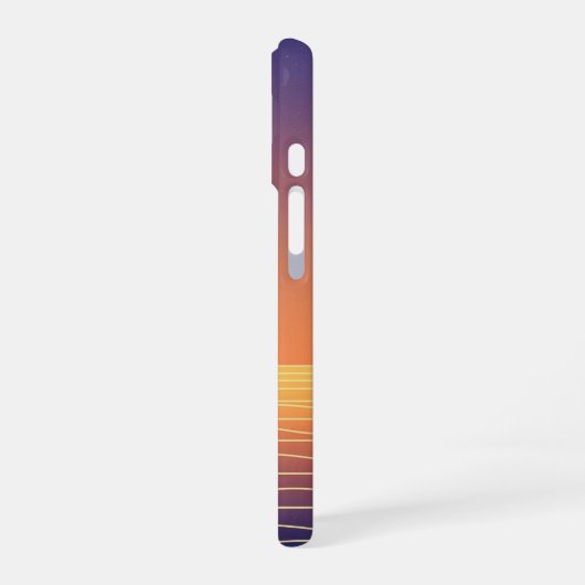 Retro Sunset Horizon iPhone 16ケース (左側面)