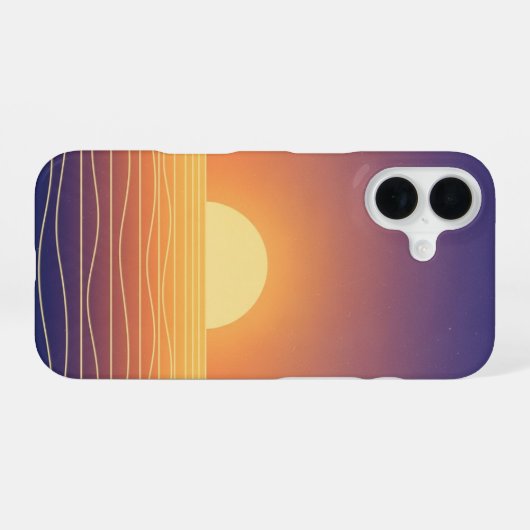 Retro Sunset Horizon iPhone 16ケース (裏面横)
