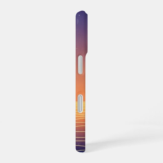 Retro Sunset Horizon iPhone 16ケース (右側面)