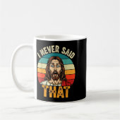 Retro Sunset I Never Said That Funny Shocked Jesus コーヒーマグカップ (左)