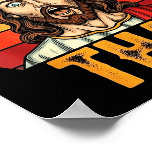 Retro Sunset I Never Said That Funny Shocked Jesus ポスター (角)