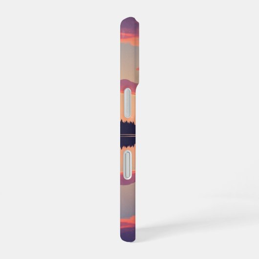 Retro Sunset Lake iPhone 16ケース (右側面)