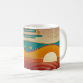 Retro Sunset Lines Aesthetic Classic Coffee Mug コーヒーマグカップ (正面右)