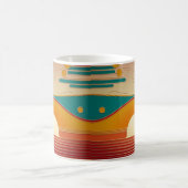 Retro Sunset Lines Aesthetic Classic Coffee Mug コーヒーマグカップ (中央)