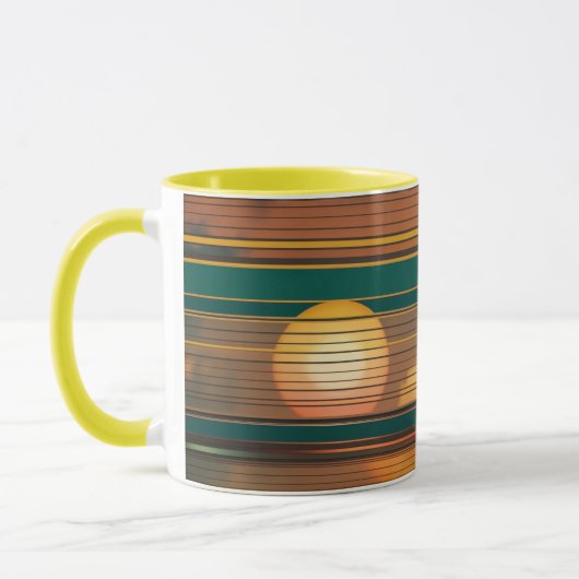 Retro Sunset Lines Aesthetic Combo Coffee Mug マグカップ (左)