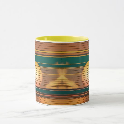 Retro Sunset Lines Aesthetic Combo Coffee Mug マグカップ (中央)