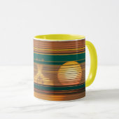 Retro Sunset Lines Aesthetic Combo Coffee Mug マグカップ (正面右)