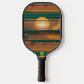 Retro Sunset Lines Aesthetic Pickleball Paddle ピックルボールラケット (裏面)