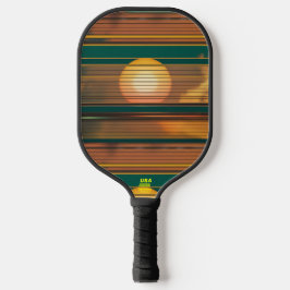 Retro Sunset Lines Aesthetic Pickleball Paddle ピックルボールラケット
