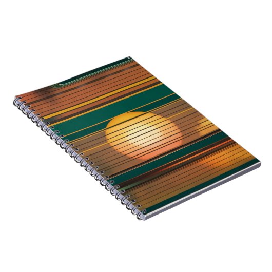 Retro Sunset Lines Aesthetic Spiral Notebook ノートブック (右側)
