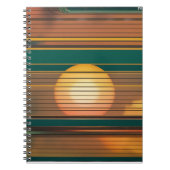 Retro Sunset Lines Aesthetic Spiral Notebook ノートブック (正面)