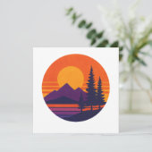 Retro Sunset Nature Vibes | Vintage 80s Aesthetic  カード (スタンド正面)