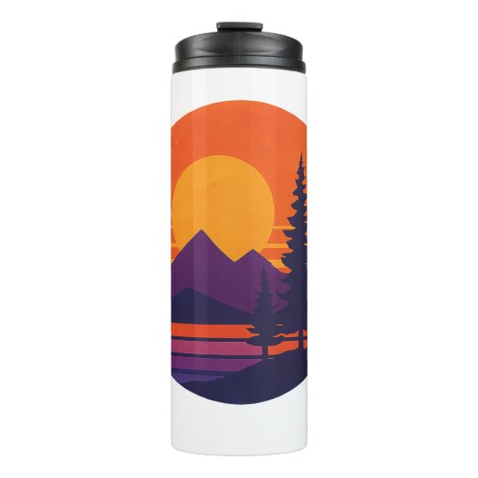 Retro Sunset Nature Vibes | Vintage 80s Aesthetic  タンブラー (正面)