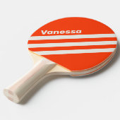 Retro Sunset Orange Three Angled Stripe with Name 卓球ラケット (正面アングル)