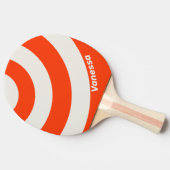 Retro Sunset Orange Three Circle Stripe with Name 卓球ラケット (横)