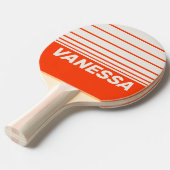 Retro Sunset Orange Three Horizon Stripe with Name 卓球ラケット (正面アングル)