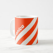 Retro Sunset Orange Three Stripes with Name コーヒーマグカップ (正面左)