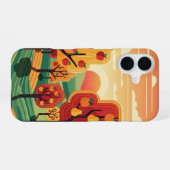Retro Sunset Orchard iPhone 16ケース (裏面横)
