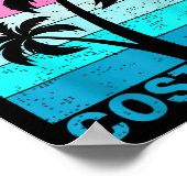 Retro Sunset Palm Tree Costa Rica Vacation Pura Vi ポスター (角)