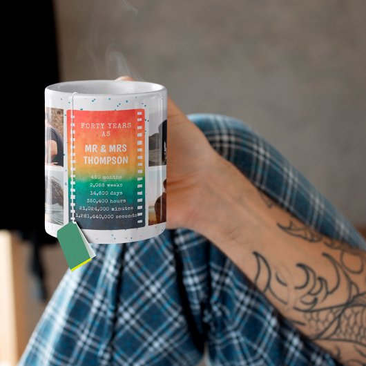 Retro Sunset Photo Mr and Mrs 40th Anniversary コーヒーマグカップ