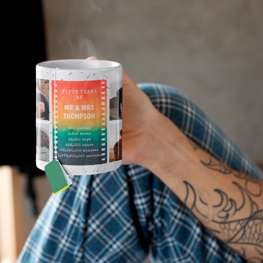 Retro Sunset Photo Mr and Mrs 50th Anniversary コーヒーマグカップ