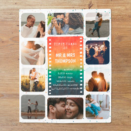 Retro Sunset Photo Mr and Mrs 50th Anniversary フリースブランケット