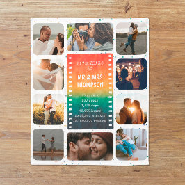 Retro Sunset Photo Mr and Mrs 5th Anniversary フリースブランケット