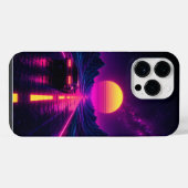 Retro Sunset Road Cell Phone Case iPhoneケース (裏面横)