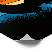 Retro Sunset Rooster Chicken Lover  ポスター (角)