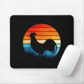 Retro Sunset Rooster Chicken Lover  マウスパッド (マウス)