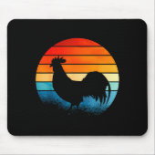 Retro Sunset Rooster Chicken Lover  マウスパッド (正面)