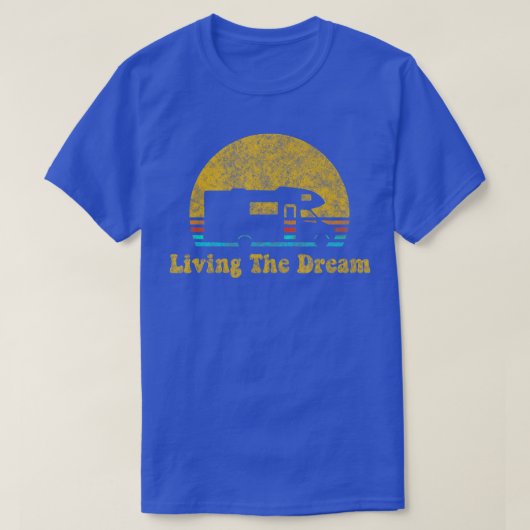 Retro Sunset RV Living The Dream Camping Gift  Tシャツ (デザイン正面)