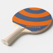 Retro Sunset Shoreline Three Circle Stripe & Name 卓球ラケット (正面アングル)
