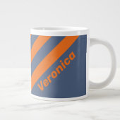 Retro Sunset Shoreline Three Stripes with Name ジャンボコーヒーマグカップ (右)