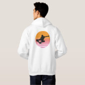 Retro Sunset Skateboarder  パーカ (裏面フル)
