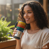 Retro Sunset Stripes with Simple Space Bold Name トラベルマグ