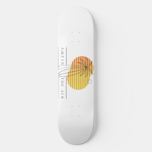 Retro Sunset Surfboard Minimalist Salt In The Air  スケートボード (正面)