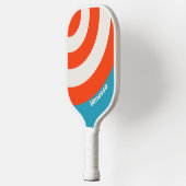 Retro Sunset Tide Rush サークルストライプ 名入れ ピックルボールラケット (左)