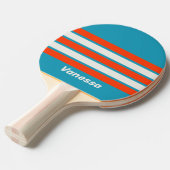 Retro Sunset Tide Rush Across Striping with Name 卓球ラケット (正面アングル)