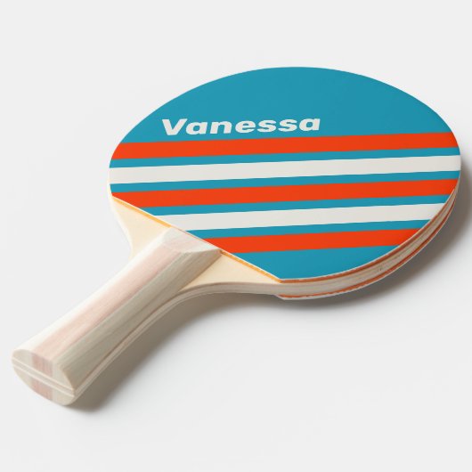 Retro Sunset Tide Rush Angled Striping with Name 卓球ラケット (正面アングル)