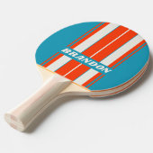 Retro Sunset Tide Rush Board Stripes 名入りデザイン 卓球ラケット (正面アングル)