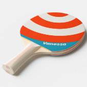 Retro Sunset Tide Rush Circle Stripe with Name 卓球ラケット (正面アングル)