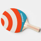 Retro Sunset Tide Rush Circle Stripe with Name 卓球ラケット (横)