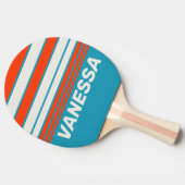 Retro Sunset Tide Rush Horizon Striping with Name 卓球ラケット (横)