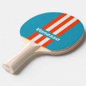 Retro Sunset Tide Rush Pin Stripes with Name 卓球ラケット (正面アングル)