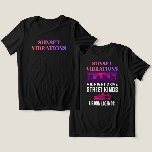 Retro Sunset Vibrations  トライブレンドＴシャツ (デザイン正面&裏面)